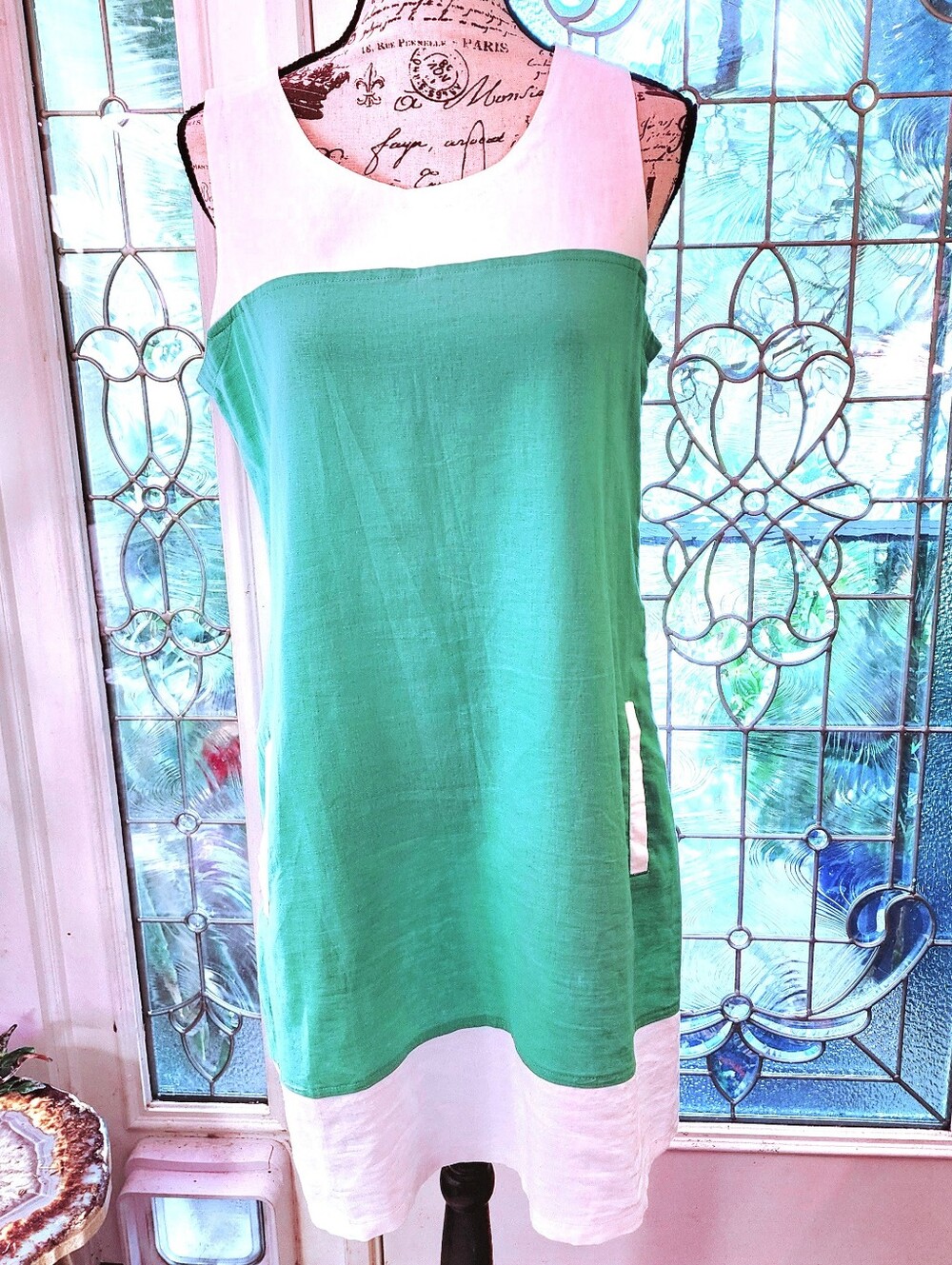 EUC Esprit De La Mer Linen Dress L